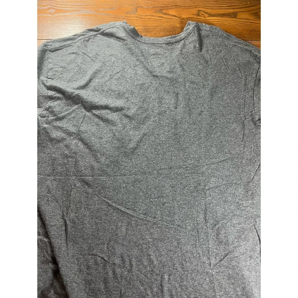 Polo Ralph Lauren Shirt Mens XXL Gray Black Pony V Neck Cotton Short Sleeve